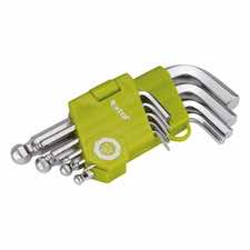 Imbuszkulcs készlet rövid, gömbfej 9db