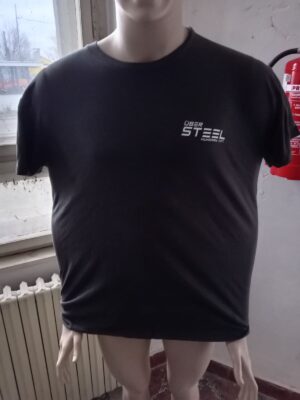 K3025IC ANOBIOIC póló sötétszürke Über Steel Kft. Felirattal